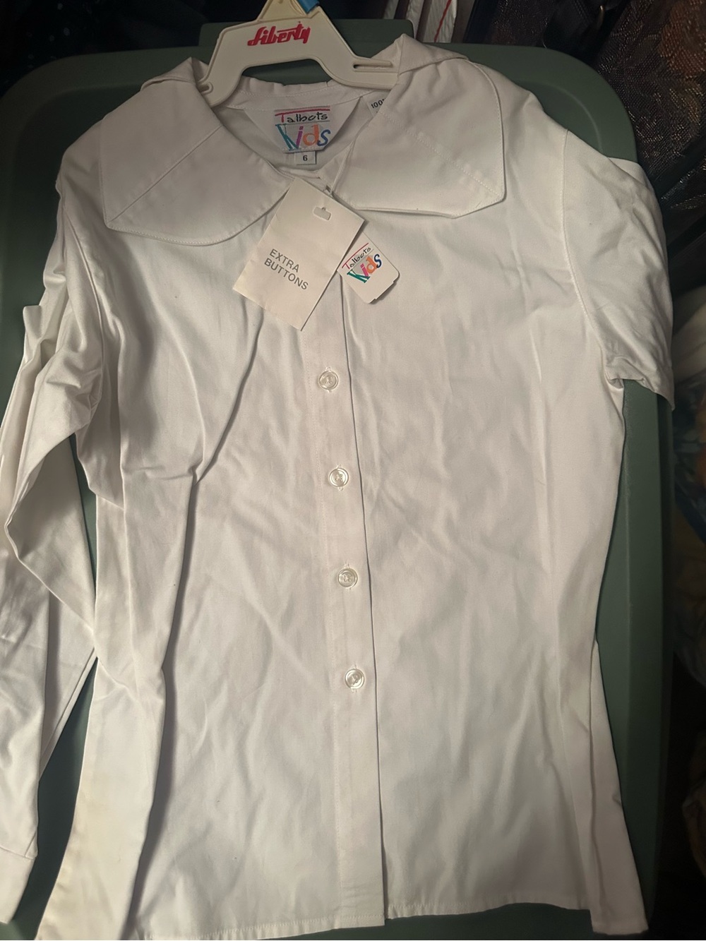 Talbots Kids White Long Sleeve Button-Down Shirt NWT